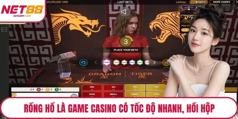 Rồng hổ là game casino có tốc độ nhanh, hồi hộp